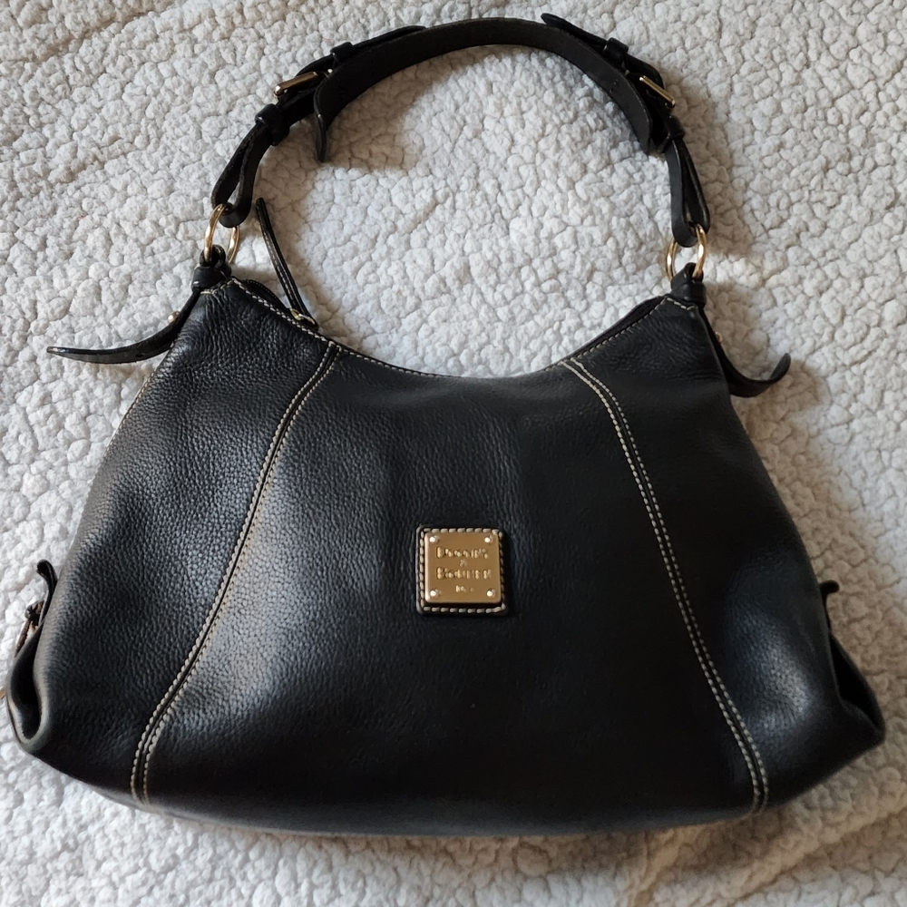 Dooney and Bourke black pebbled leather hobo shoulder bag